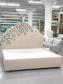 Bed with flowers on headboard-210-xxx